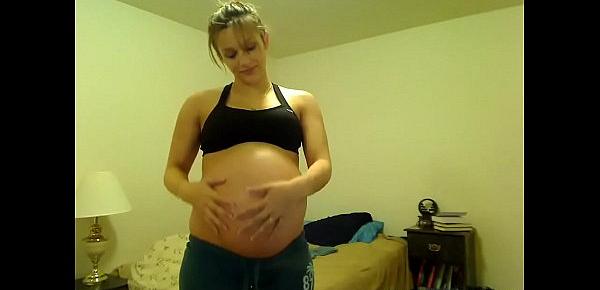  Pregnant Girl Does A Striptease In Her Room